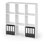 Vicco - meuble de rangement cube nove, blanc, 104 x 108 cm avec 2 boxes pliants