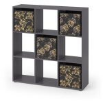 Vicco - meuble de rangement cube nove, noir, 104 x 108 cm avec 4 botes pliantes opt. 1