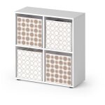 Vicco - meuble de rangement cube tetra, blanc, 72. 6 x 72 cm avec 4 boxes pliants opt. 2 Vicco - meuble de rangement cube tetra, blanc, 72. 6 x 72 cm avec 4 boxes pliants opt. 2