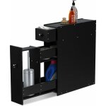 Meuble de rangement avec deux tiroir pour cuisine salle de bains 16 x 48 x 58cm, mdf noir - costway