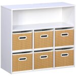 Meuble de rangement pour enfant avec 7 compartiments et 6 paniers en fibre v�g�tale