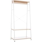 Meuble de rangement entr�e porte - v�tements �tag�re penderie en bois et m�tal blanc 100003597