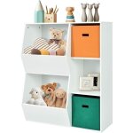 Goplus - meuble de rangement avec espace de rangement spacieux, biblioth�que pour enfant � jouets / livres, ...