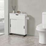 [en. casa] - meuble de rangement kempele pour salle de bain  portes coulissantes blanc