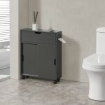 [en. casa] - meuble de rangement kempele pour salle de bain  portes coulissantes gris fonc