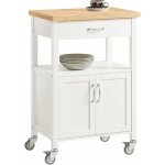 Desserte de cuisine  roulettes avec 1 tiroir et 2 portes, meuble d'appoint en bois et mdf, 60x44x90cm, ...