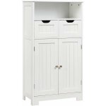 Costway - meuble de rangement de salle de bain commode blanche de toilette / chambre avec 2 tiroirs et ...