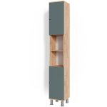 Vicco - meuble de rangement de salle de bain fynn, ch�ne de force dor�, 30 x 190 cm