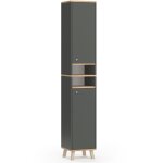 Vicco - meuble de rangement de salle de bain senyo, anthracite, 30 x 174 cm