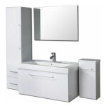 Eliteshopping - meuble salle de bain 100 cm blanc lavabo et colonnes compris ? maris