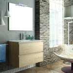 Cosyneo - meuble de salle de bain 100cm simple vasque - 2 tiroirs - bambou (chêne clair) - balea Cosyneo - meuble de salle de bain 100cm simple vasque - 2 tiroirs - bambou (chêne clair) - balea