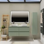 Godart - meuble salle de bain 120 cm pour vasque  poser - vert mat - a suspendre - karaib 2
