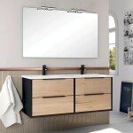 Cosyneo - meuble de salle de bain 120cm double vasque - 4 tiroirs - alba