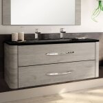 Meuble de salle de bain 120cm simple vasque - 2 tiroirs - sans miroir - tago