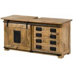 Massivmoebel24 - meuble de salle de bain 120x40 manguier laqu� bois naturel railway 177