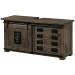 Massivmoebel24 - meuble de salle de bain 120x40 manguier laqu� gris railway 277