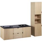 Mob - in - meuble de salle de bain 140 cm studio avec vasque et colonne Mob - in - meuble de salle de bain 140 cm studio avec vasque et colonne