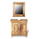 Meuble de salle de bain 2 pices manguier massif clair sempra