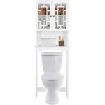 Relax4life - meuble de salle de bain avec 3 �tag�res de rangement, meuble dessus toilette avec poign�es, ...