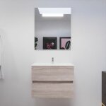 Meuble salle de bain 70 cm rosaly avec plan vasque et miroir el�gance ht80 - bois - plan vasque en c�ramique ...