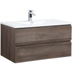 Meuble de salle de bain angela 100 cm - badplaats - chene marron