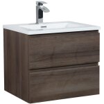 Badplaats - meuble de salle de bain angela 60 cm lavabo chene marron ? armoi Badplaats - meuble de salle de bain angela 60 cm lavabo chene marron ? armoi