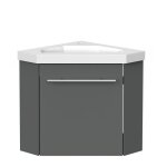 Biubiubath - meuble de salle de bain d'angle gain de place - lave main - anthracite - 40x40 cm