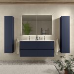 Meuble de salle de bain bequia 120cm bleu mat vasque porcelaine