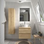 Meuble de salle de bain bequia 60cm ch�ne vasque � poser