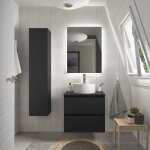 Meuble de salle de bain bequia 60cm noir mat vasque � poser