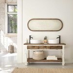 Meuble de salle de bain en bois recycl 150 cm