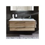 Azurlign - meuble de salle de bain carat ligne 212 diamtre 120 cm couleur chne riviera colonne de rangement ...