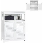 Relax4life - meuble de salle de bain double porte, armoire à Étagère réglable autoportante pour salle ... Relax4life - meuble de salle de bain double porte, armoire à Étagère réglable autoportante pour salle ...
