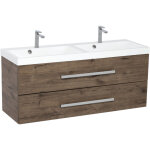 Naturel - meuble de salle de bain avec double vasque cube way 120x40 cm chne wellington (cube2120zdw) ...