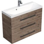 Naturel - meuble de salle de bain avec lavabo cube way 100x76, 5x40 cm chne wellington (cube21003dw) ...