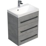 Naturel - meuble de salle de bain avec lavabo cube way 60x76, 5x40 cm, couleur bton (cube2603be)