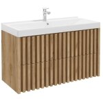 Swiss aqua technologies - meuble de salle de bain avec lavabo sat delano 100x56x46 cm ch�ne mat (delano100zdum ...