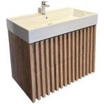 Swiss aqua technologies ? meuble sous vasque simple 80 cm ? lavabo c�ramique ch�ne mat ? delano80zdsat ...