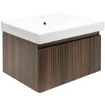 Swiss aqua technologies - meuble de salle de bain avec lavabo sat evolution 58x30x44, 8 cm noyer mat ...