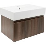 Swiss aqua technologies meuble de salle de bain avec lavabo sat evolution 58x30x44, 8 cm noyer mat (satevo60na ...