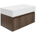 Swiss aqua technologies meuble de salle de bain avec lavabo sat evolution 78x30x44, 8 cm noyer mat (satevo80na ...