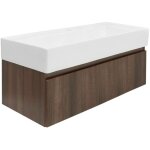 Swiss aqua technologies - meuble de salle de bain avec lavabo sat evolution 98x30x44, 8 cm noyer mat ...