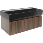 Swiss aqua technologies meuble de salle de bain avec lavabo sat evolution 98x30x44, 8 cm noyer mat (satevo100n ...