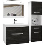Belini - meuble de salle de bain lavabo inclus, meuble sous - vasque, miroir et cabinet haut largeur: ...