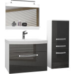Belini - meuble de salle de bain lavabo inclus, meuble sous - vasque, miroir et cabinet largeur: 100 ...