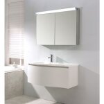 Bernstein - meuble de salle de bain lena 1000 blanc mat - miroir en option avec armoire  glace, sans ...