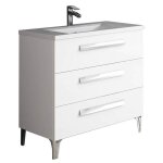 Meuble de salle de bain linares 80 cm blanc brillant