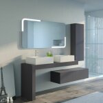 Distribain - meuble de salle de bain melizzano 1400 gris anthracite Distribain - meuble de salle de bain melizzano 1400 gris anthracite