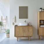 Meuble de salle de bain en mindi massif 90 cm