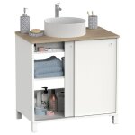 Miroytengo - meuble de salle de bain avec pieds sella blanc et cambrien 81 cm sans lavabo Miroytengo - meuble de salle de bain avec pieds sella blanc et cambrien 81 cm sans lavabo